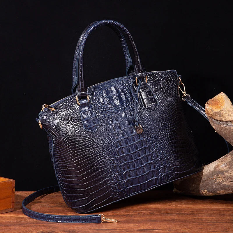 2025 Women's Crocodile Embossed Handbag Luxury Ombre Leather Purse Crossbody Shoulder Satchel Bag Gift