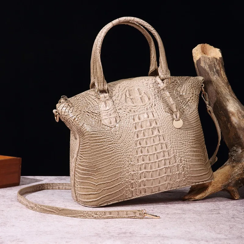2025 Women's Crocodile Embossed Handbag Luxury Ombre Leather Purse Crossbody Shoulder Satchel Bag Gift