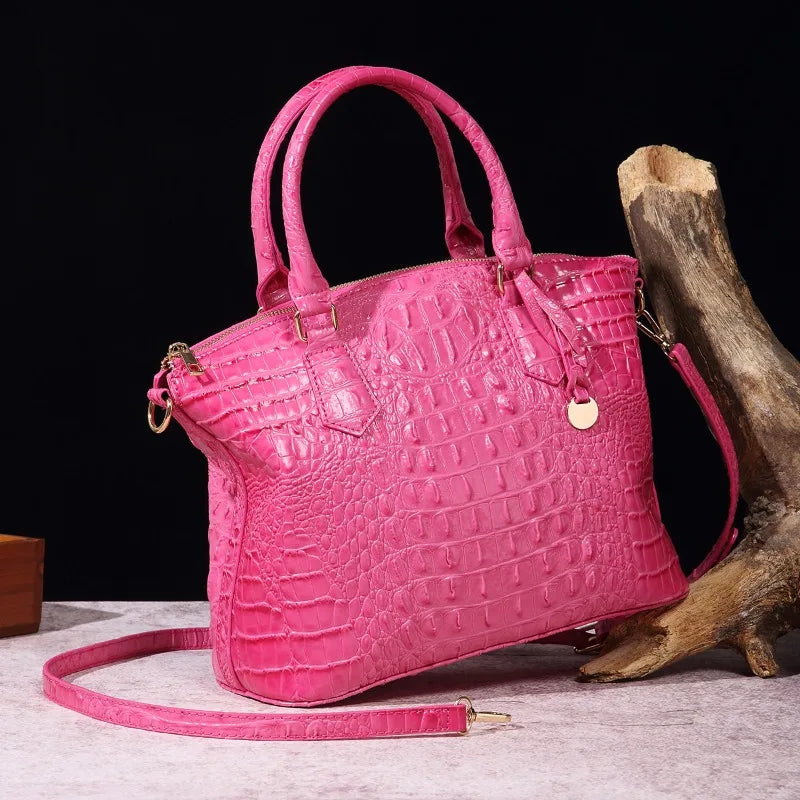 2025 Women's Crocodile Embossed Handbag Luxury Ombre Leather Purse Crossbody Shoulder Satchel Bag Gift