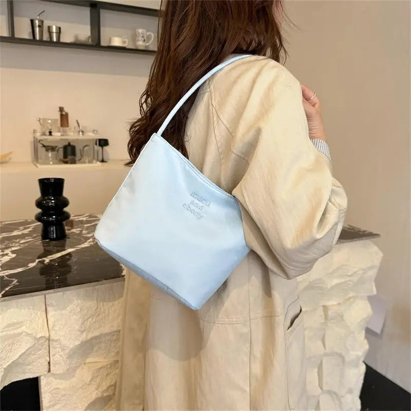 ★▲Women's High Capacity Handbag Underarm Handbag Shoulder Bag Waterproof Embroidered Letters Underarm Bag Tote Bags