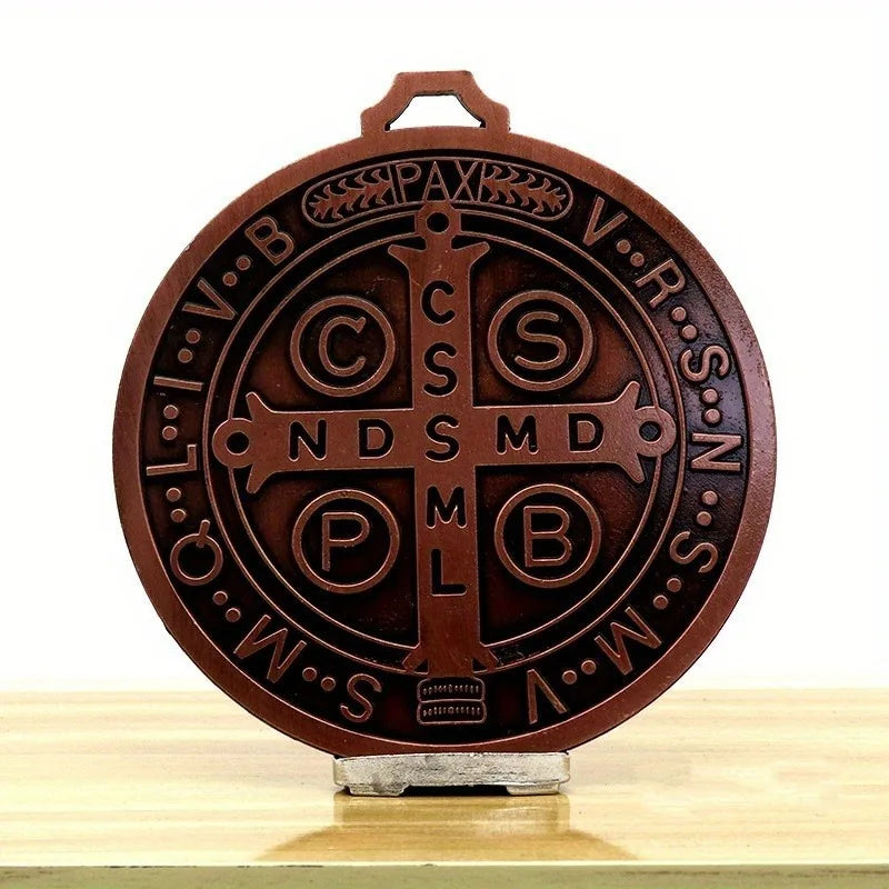 Catholic Christian Religious Home Car Vintage Colored Saint Benedict Cross Ornaments Pendants Jewelry Gift Wall Cross Decoration