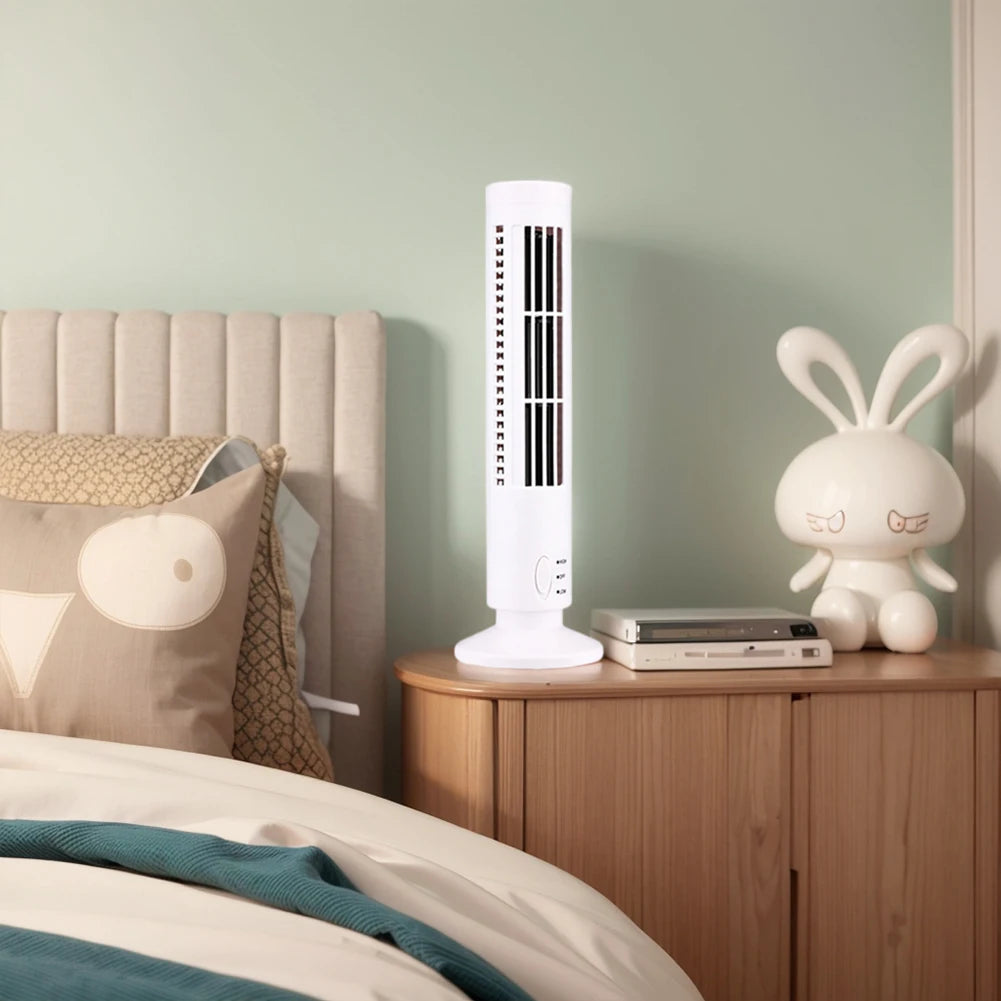 LED Tower Fan No Leaf Air Conditioner 2 Gear Speed USB Bladeless Fan Portable Electric Floor Fan for Living Room Bedroom