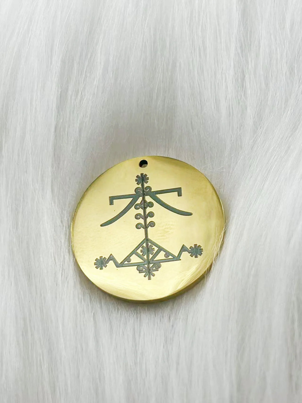 WOUWU Stainless Steel Jewelry Voodoo Veve Symbols Sigil Charm Vodou Lwa Loa Laser Engraving Amulet Talisman Pendant Necklace