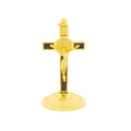 Catholic Cross Saint Benedict Cross 3.5In Gold Silver Plated Alloy Craft Church Spiritual Gift Religious Decor