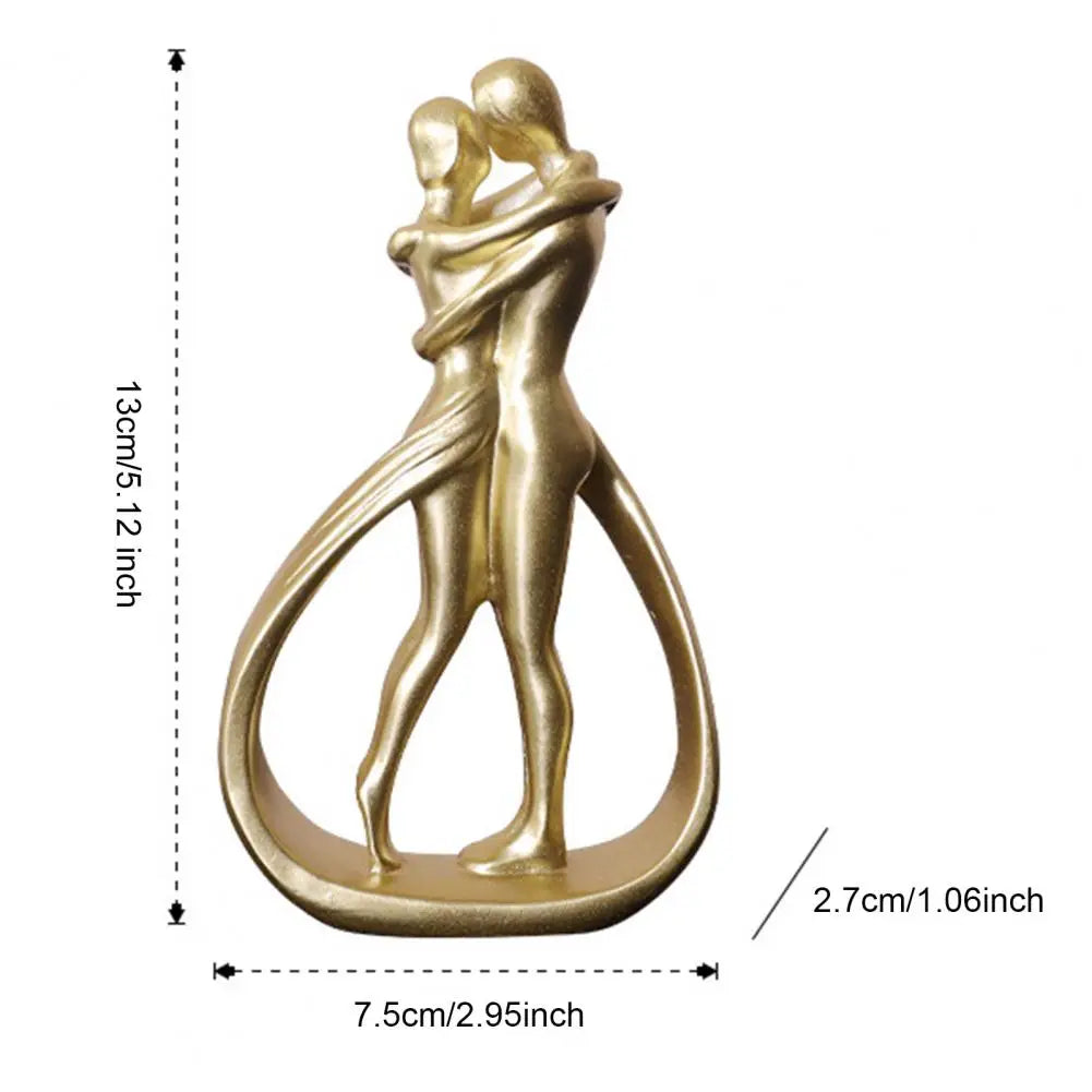 Hugging Couple Figurine Embracing Men Women Resin Statue Sculpture Home Office Wedding Party Anniversary Desktop Decoration