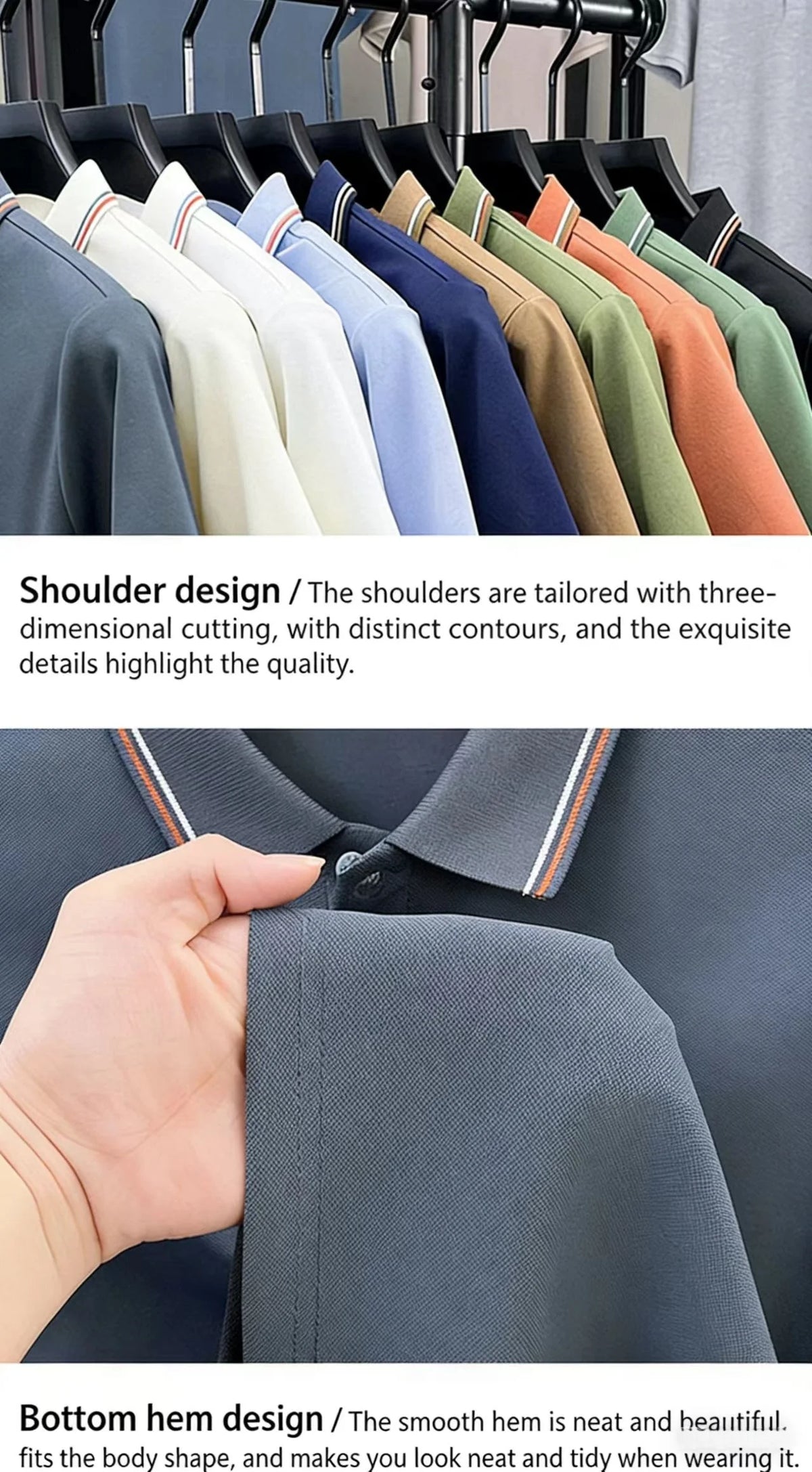 Luxurious design printed men's polo shirt business casual short sleeved T-shirt breathable comfortable fashionable high-end top