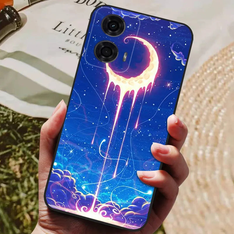 For Motorola Moto G24 Power Case Cool Painted Silicone TPU Soft Cover for Moto G24 G 24 Cases Black Protective Phone Shells