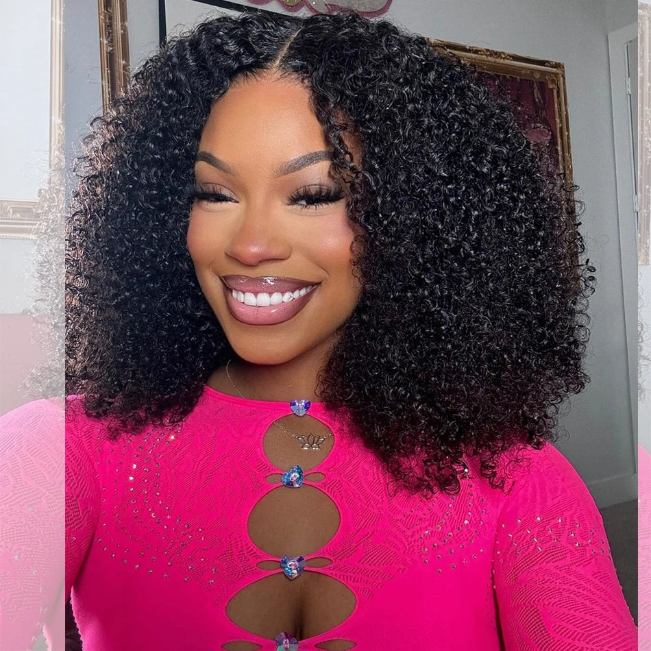 10A 100% Glueless Wigs Human Hair Wigs Ready To Wear Bleached Knots 6x5 Pre Cut HD Transparent Glueless Lace Wigs Kinky Curly