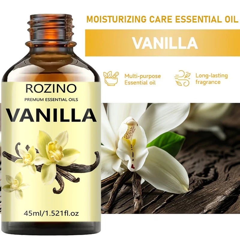 1Pcs/2Pcs/3Pcs of Vanilla Essential Oil, with Powerful Moisturizing Properties, Can Make Skin Smooth and Hair Soft, and Provide a Nourishing Effect, Suitable for Massage, Skin Care, Showering, Face, Body, Nails, Hair, and Eye