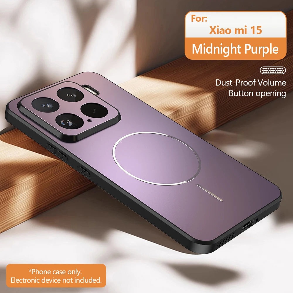 Luxury Matte For Magsafe Phone Case For Xiaomi 17 Pro Max 15 14 T POCO F7 Ultra Redmi K80 K70 K90 Pro Max Magnetic Charge Cover