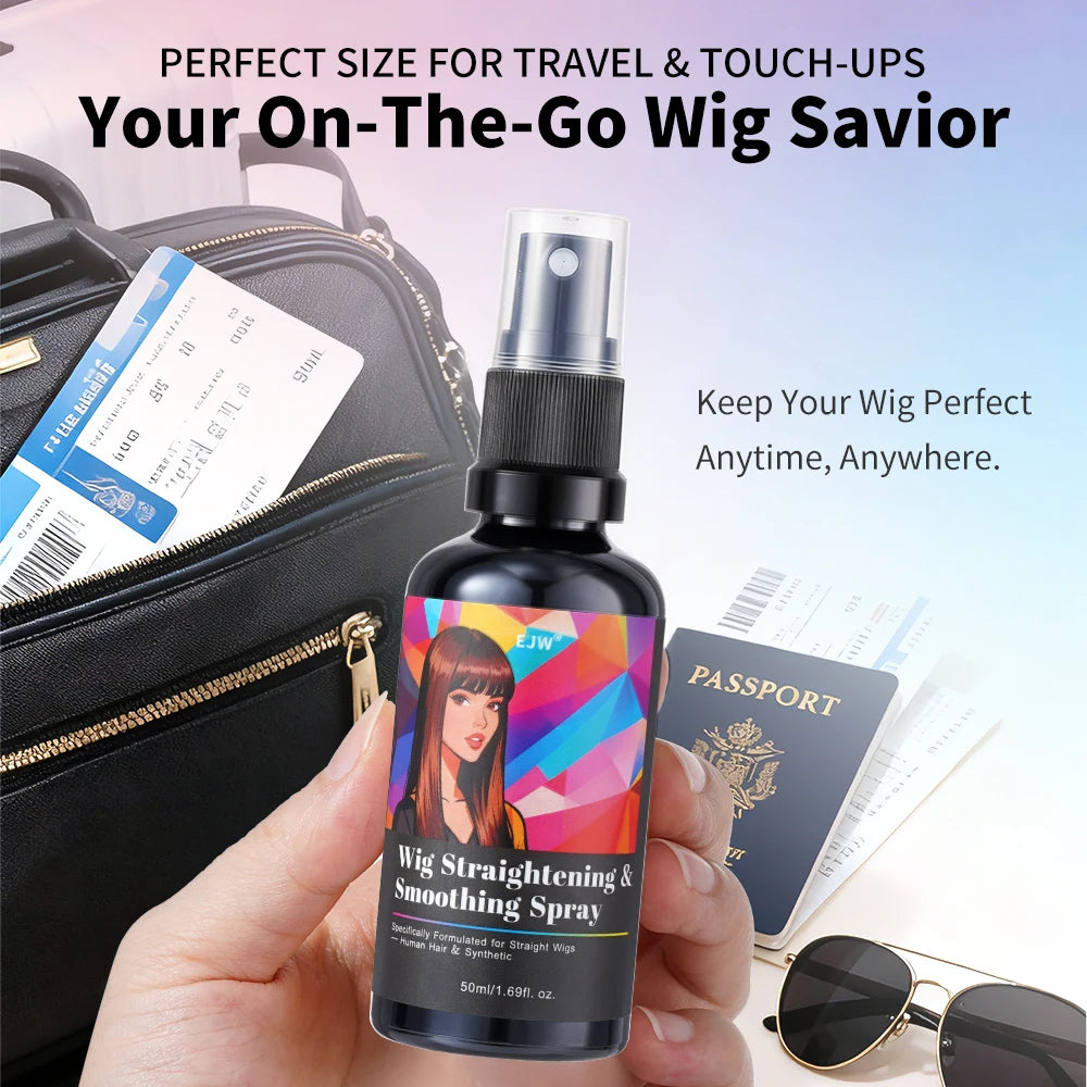 Wig Hair Care Spray for Synthetic and Natural Hair Wigs, Smooth and Anti-Frizz, Extends the Life of Your Wig, For Straight Hair.
