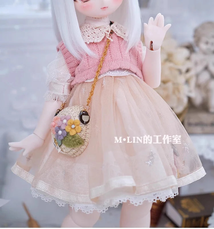 Wigs High Temperature Short Straight Hair For 1/3 1/4 MSD MDD Doll Hair Accessories Girls DIY Gift