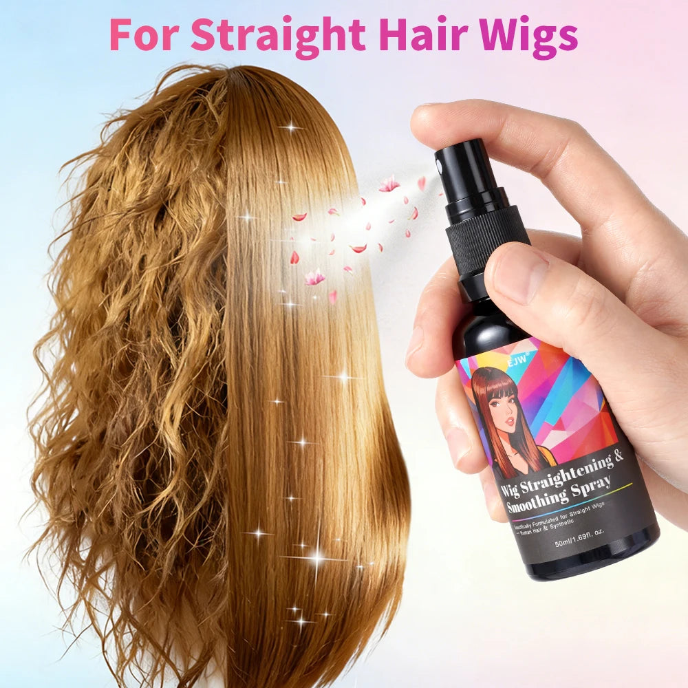 Wig Hair Care Spray for Synthetic and Natural Hair Wigs, Smooth and Anti-Frizz, Extends the Life of Your Wig, For Straight Hair.