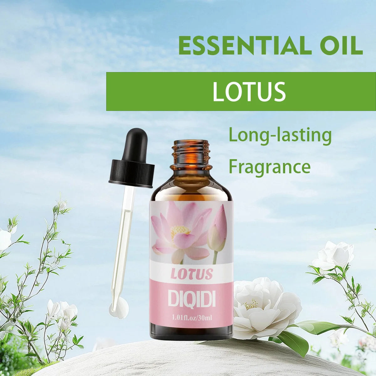 Lotus essential oil, home essential oil, clear air, perfume candle, DIY essential oil, hotel, office, bedroom use. Aromatherapy