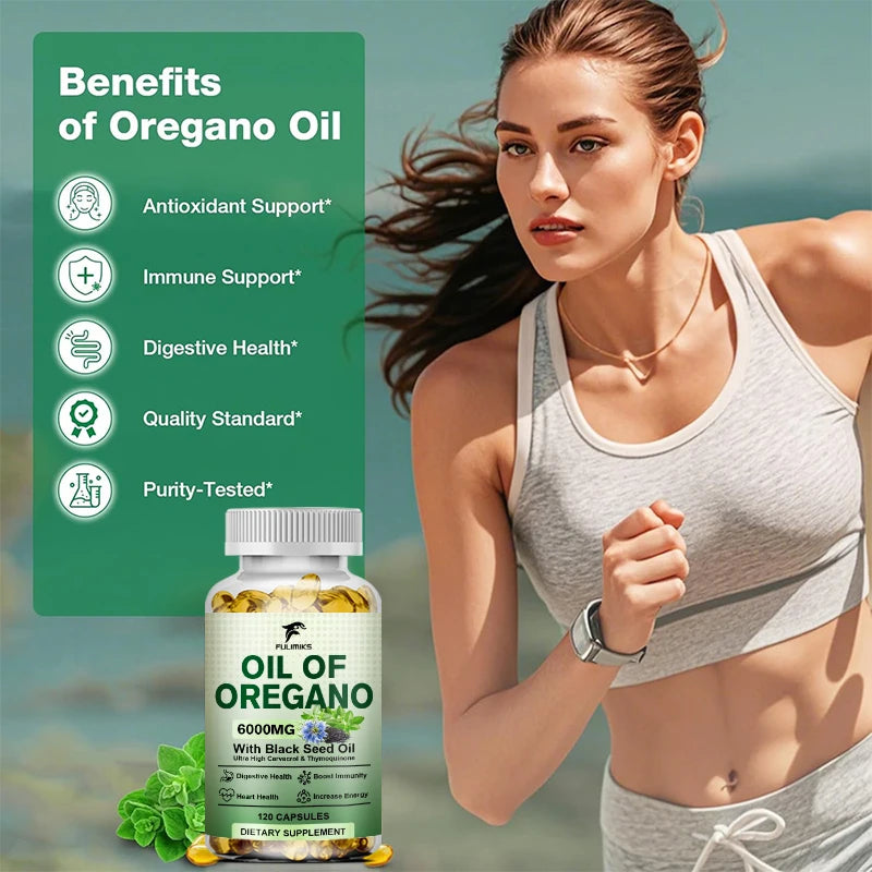 Buy 1 Get 1 Free! All-Natural Oil of Oregano Capsules, Immune Support, Digestive Health, Help Sustain Overall Well-Being