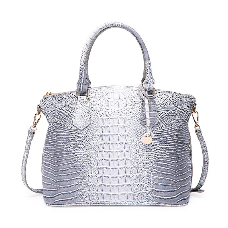 2025 Women's Crocodile Embossed Handbag Luxury Ombre Leather Purse Crossbody Shoulder Satchel Bag Gift