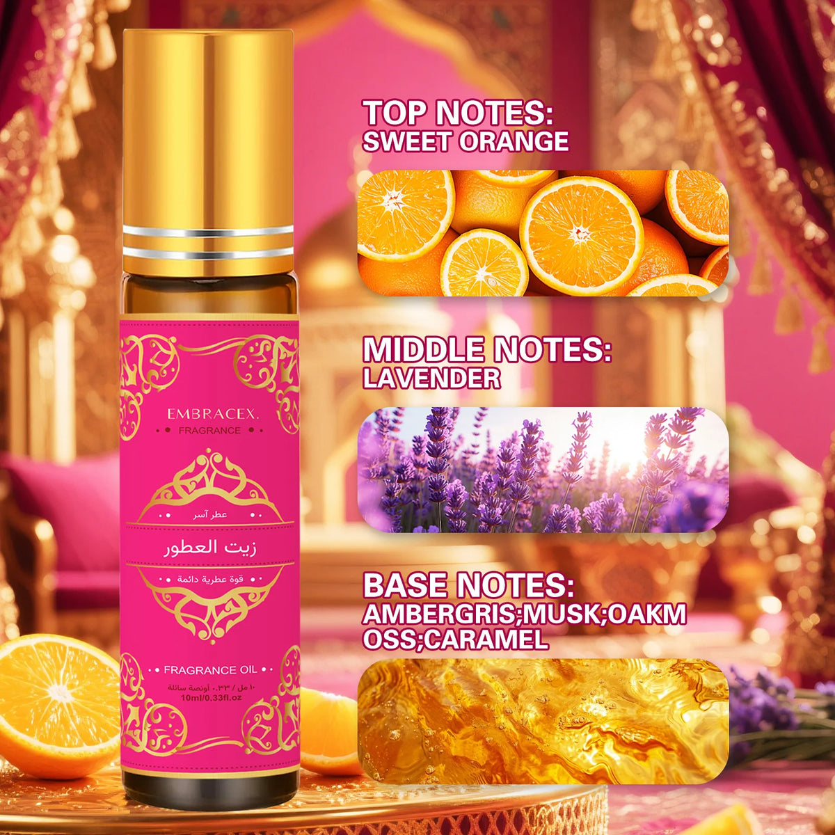 6 Type Essential Oil 10ml Essential Oil Roller Long Lasting Scent Skincare Face Oil Eid Al-Fitr Gift Nail Care Moisturizing