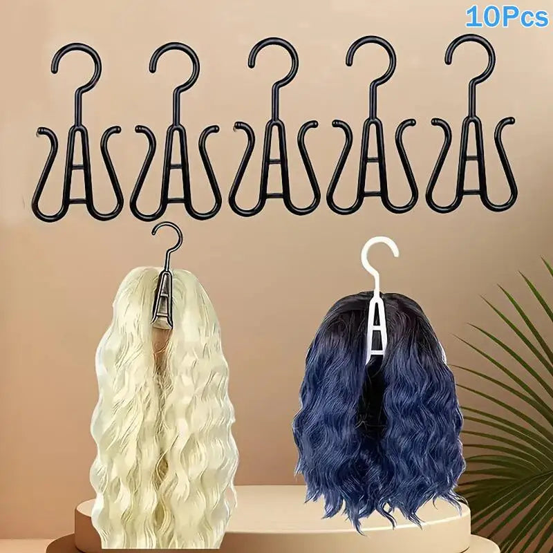 Wig Head Stands 10 Pcs Unisex-Adult Portable Multifunctional Hook Hangers For Easy Wig Drying Storage Display