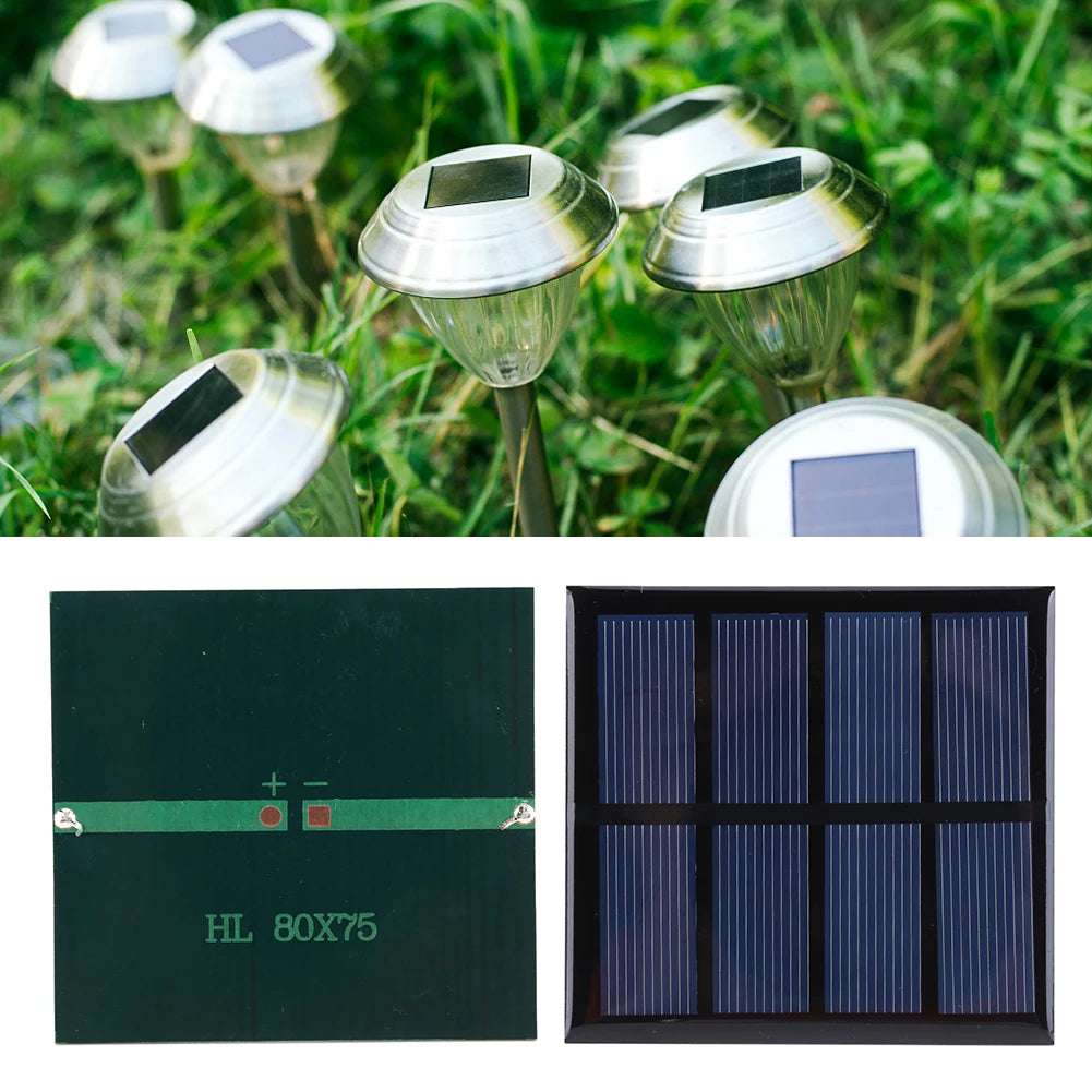 3W 2V Solar Panel Charger Polycrystalline Portable Solar Battery Charger Scratchproof Courtyard Lighting for 1.5V-2V Batteries