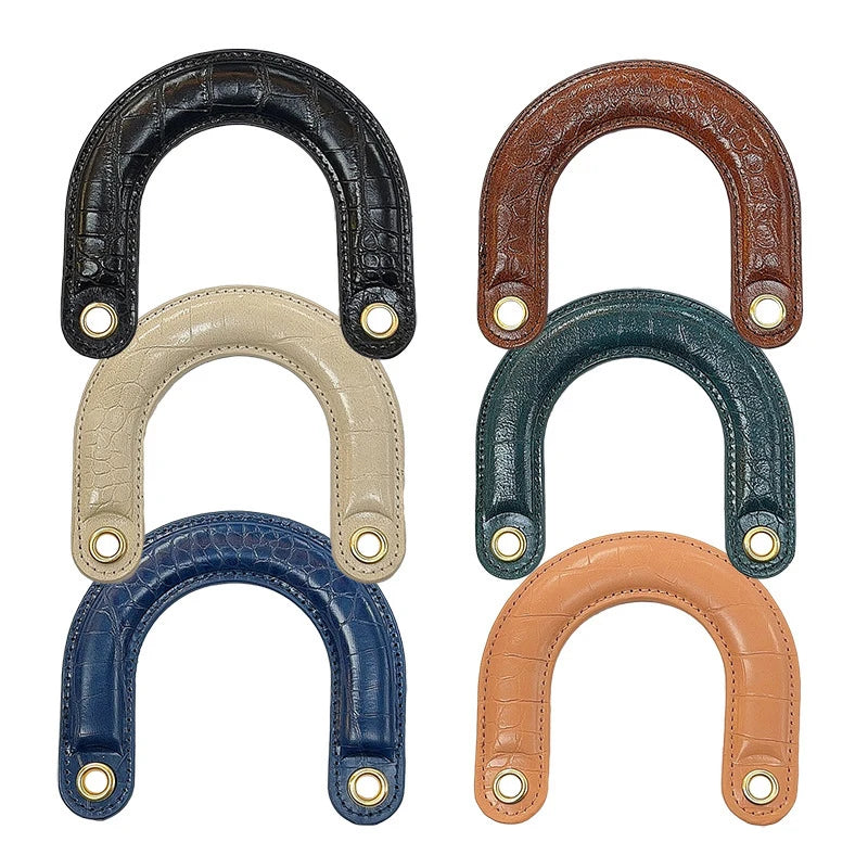 2pcs PU Leather Bag Handles Handmade Handbag Strap Purse Handles Short Bag Belt DIY Bag Replacement Accessories