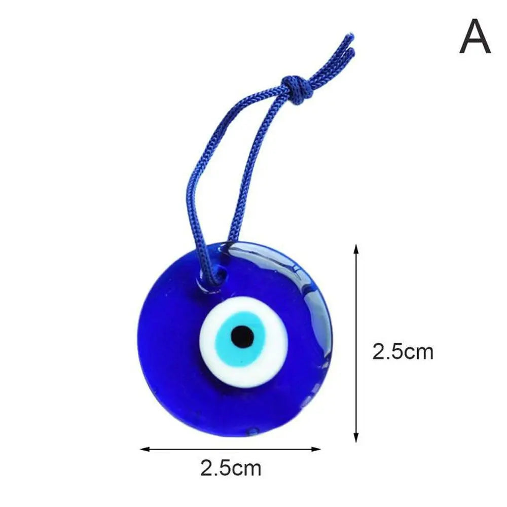 1PC Blue Lampwork Glass Turkish Evil Eye Charm Pendant Car Home Amulet Kabbalah