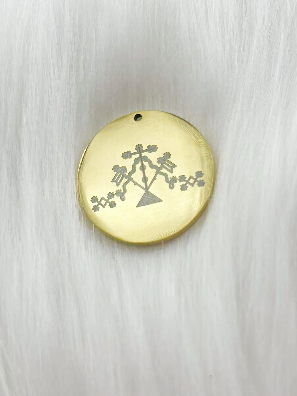 WOUWU Stainless Steel Jewelry Voodoo Veve Symbols Sigil Charm Vodou Lwa Loa Laser Engraving Amulet Talisman Pendant Necklace