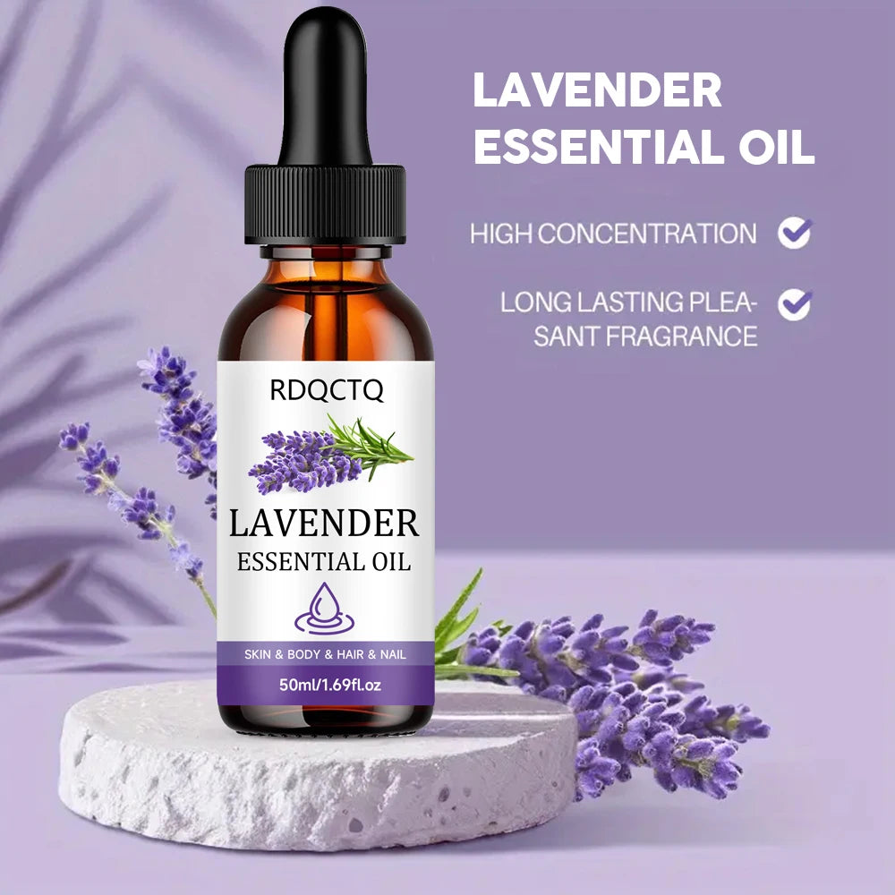 Lavender Essential Oil - 100% Pure Natural for Skin Body Hair Nail Care - Aromatherapy Massage Oil Moisturizing Formula