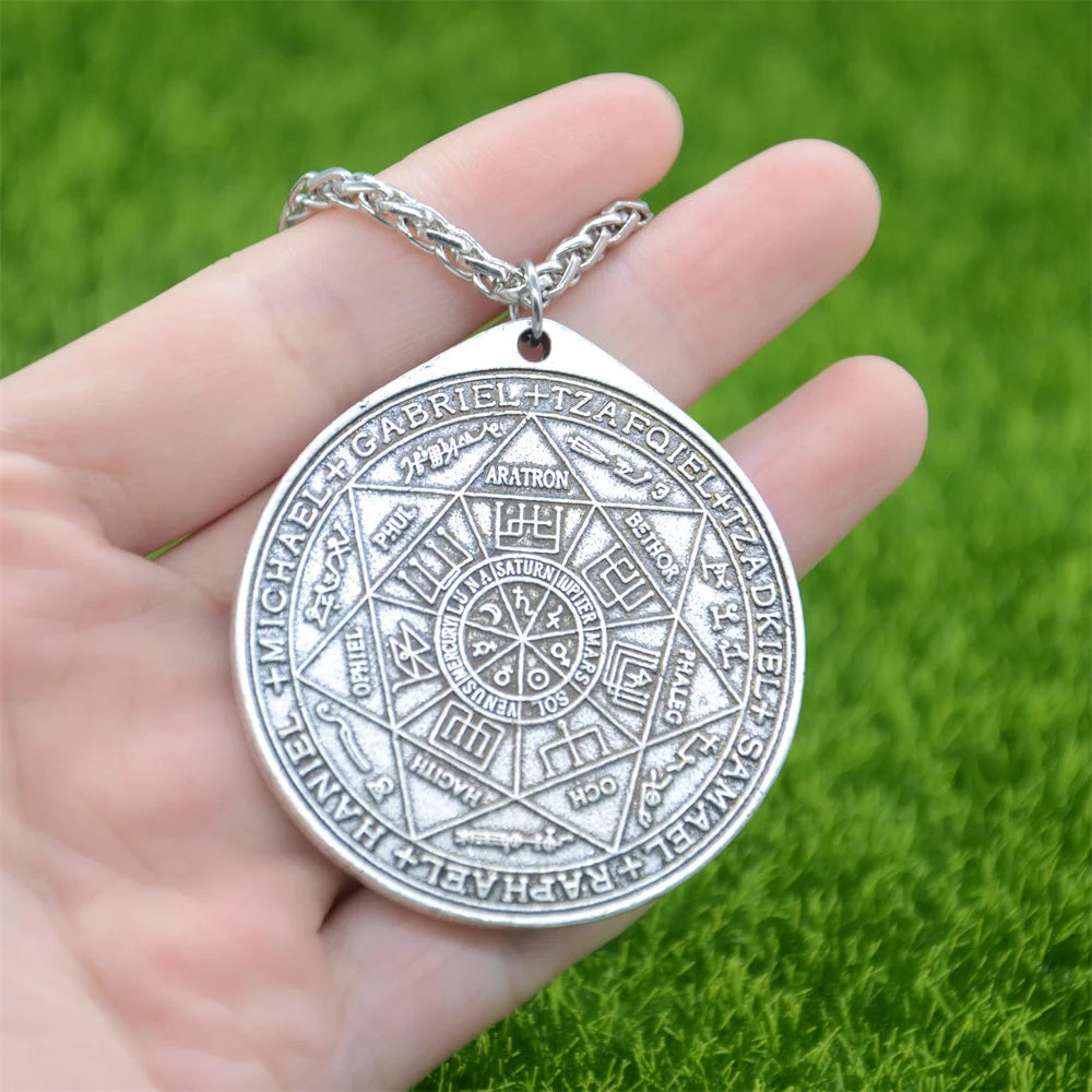 Seal Of Solomon Seven Archangel Saint Michael Sigil Pendant Necklace Men Kabbalah Amulet Talisman