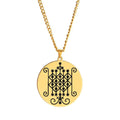 Stainless Steel Jewelry Voodoo Veve Symbols Sigil Charm Vodou Lwa Loa Laser Engraving Amulet Talisman Pendant Necklace