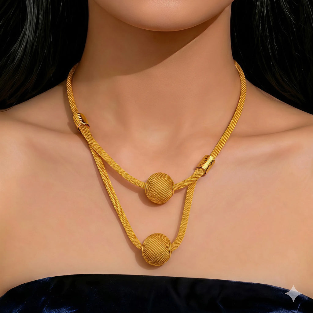 African Bead Jewelry Set For Women Dubai Indian Gold Plated Necklace Earrings Nigeria Bridal Wedding Party Gift Jewellery