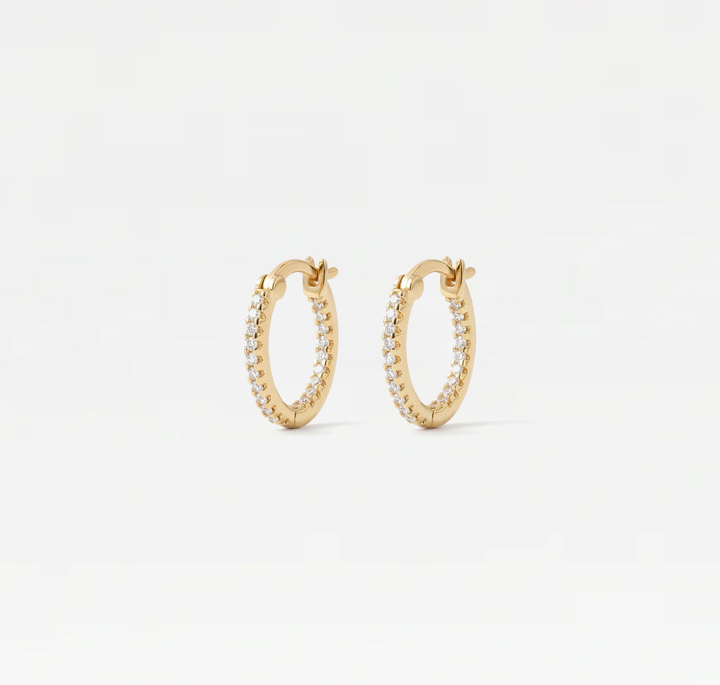 The Double Pavé Essential Huggie Hoop Earrings