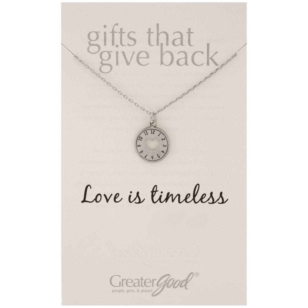 Love is Timeless Pewter Necklace