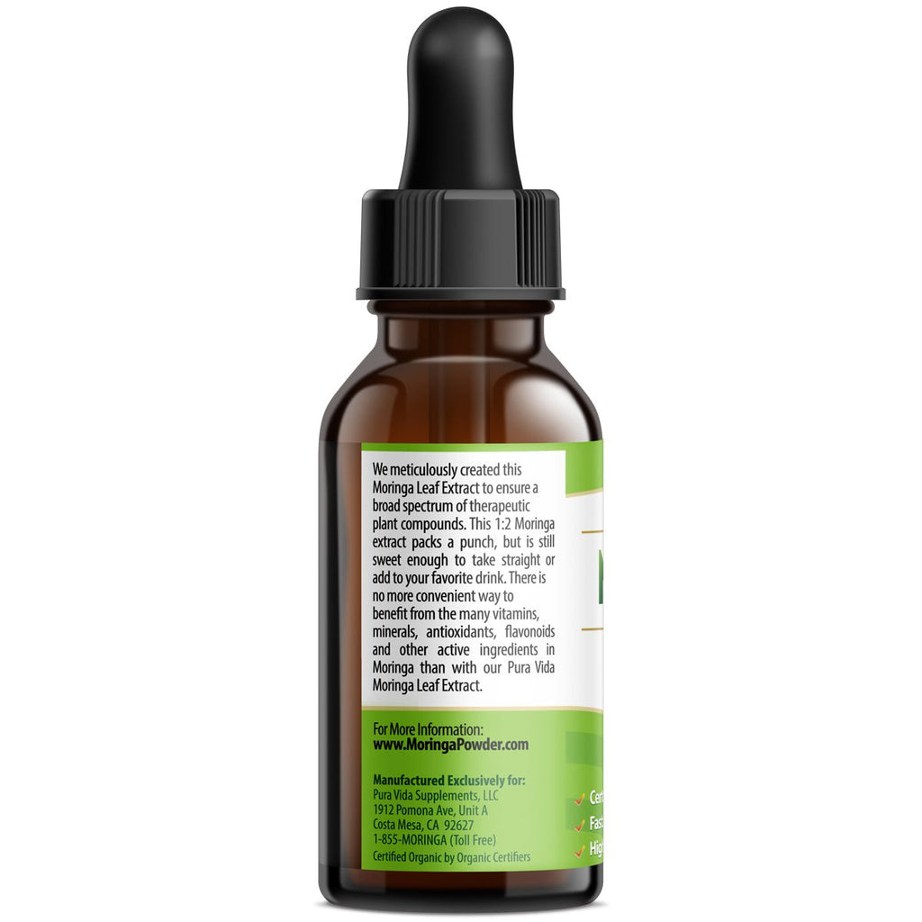 Moringa Leaf Extract Drops Pura Vida 2fl oz (60ml)