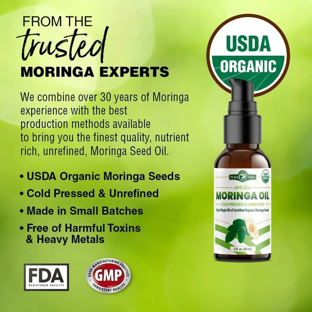 Organic Moringa Seed Oil Pura Vida 2oz/4oz