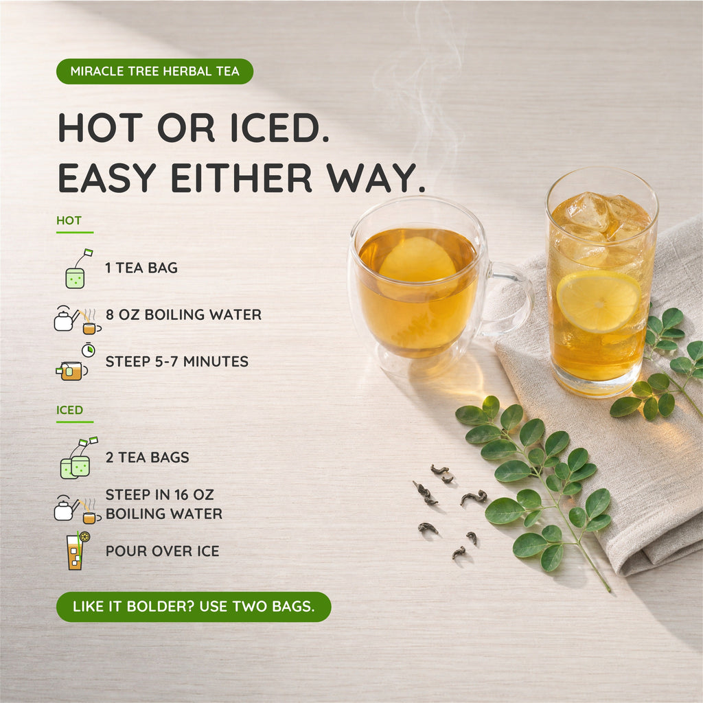 Organic Moringa Tea - Mango - Caffeine-Free Herbal Tea